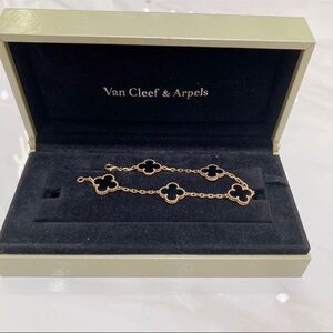Van Cleef & Arpels Black and Gold Clover Bracelet